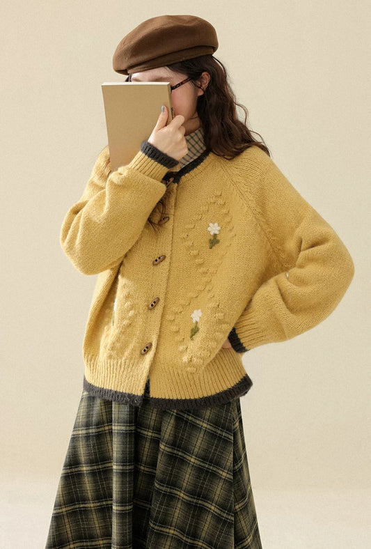 Gingko Flower Cardigan (Yellow)