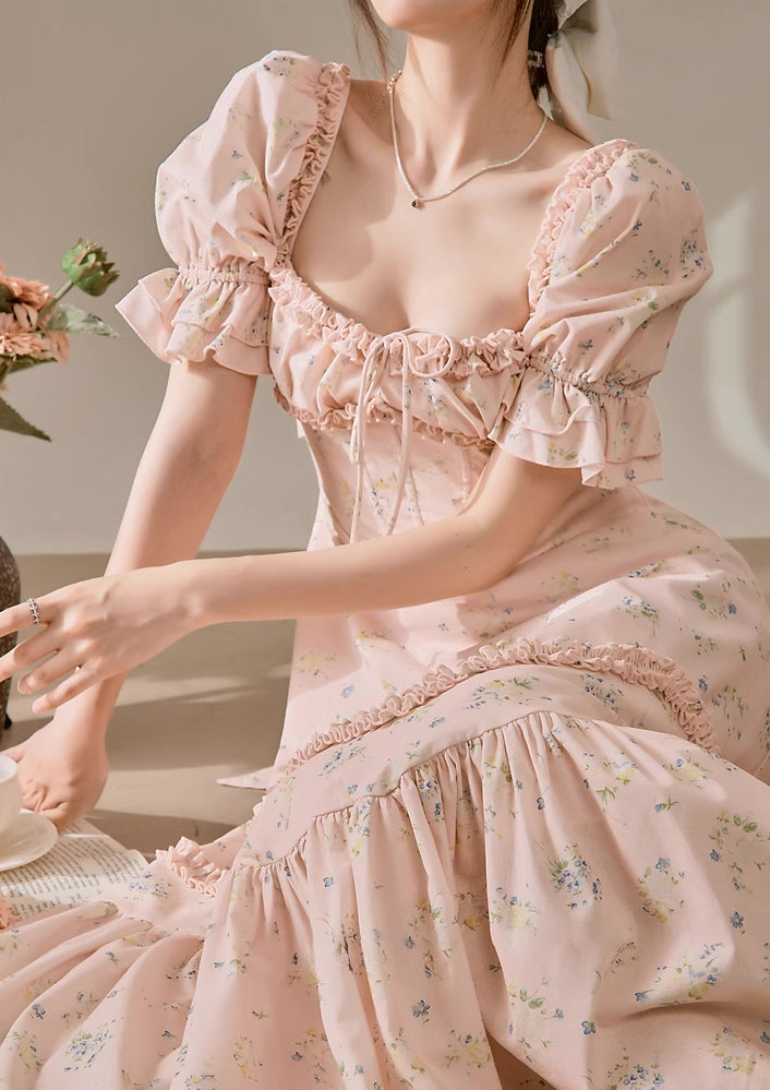 Afternoon Tea Floral Dress (Pink)