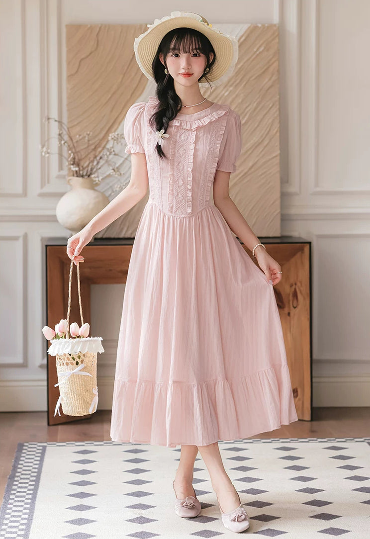 Blossom Tea Midi Dress (Pink)