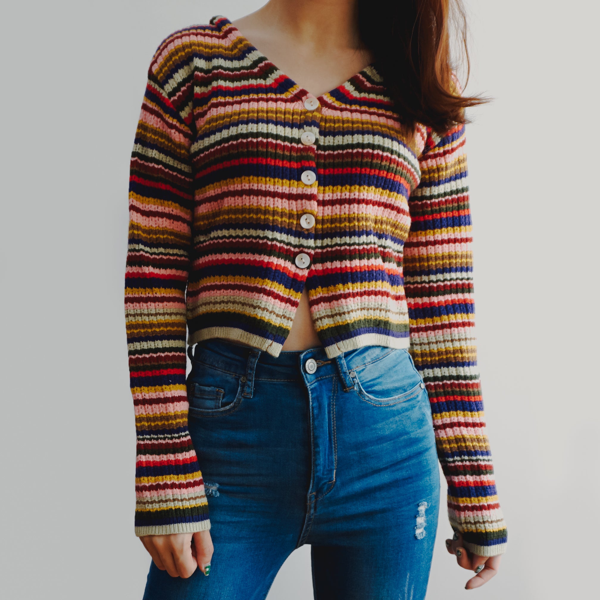 Colorful striped outlet cardigan