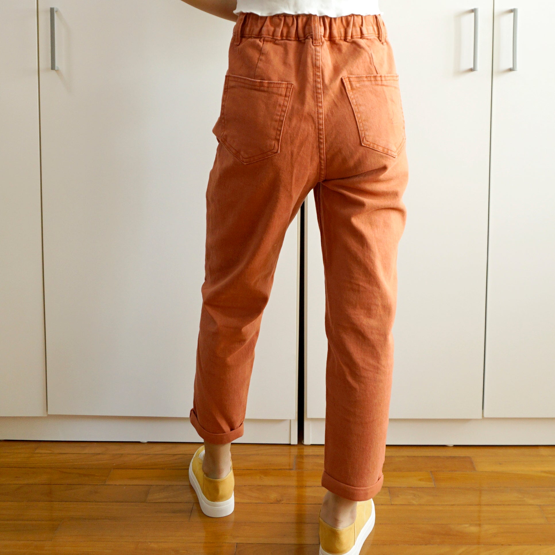 Dark best sale orange jeans