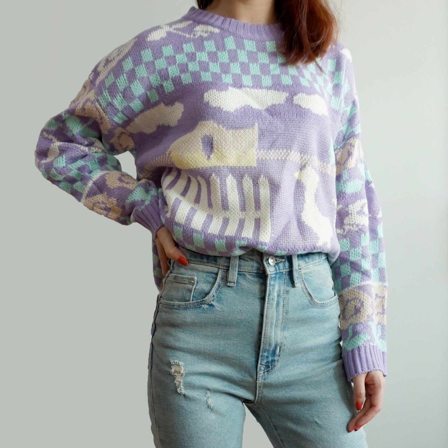 Farm Ducks Sweater (Lilac)