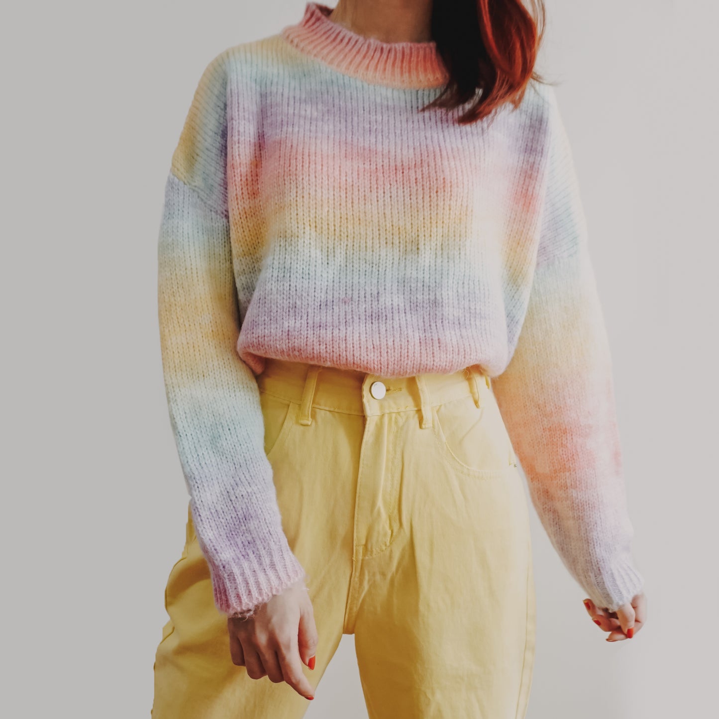 Pastel Ombre Stripe Sweater (Rainbow)