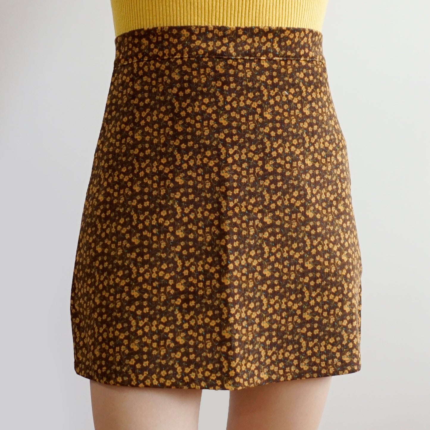 Ditsy Floral Corduroy Mini Skirt (4 Colors)