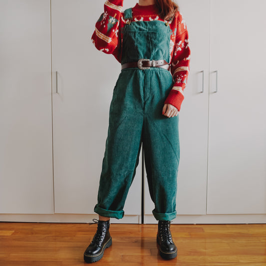 Corduroy Overalls (Forest Green)