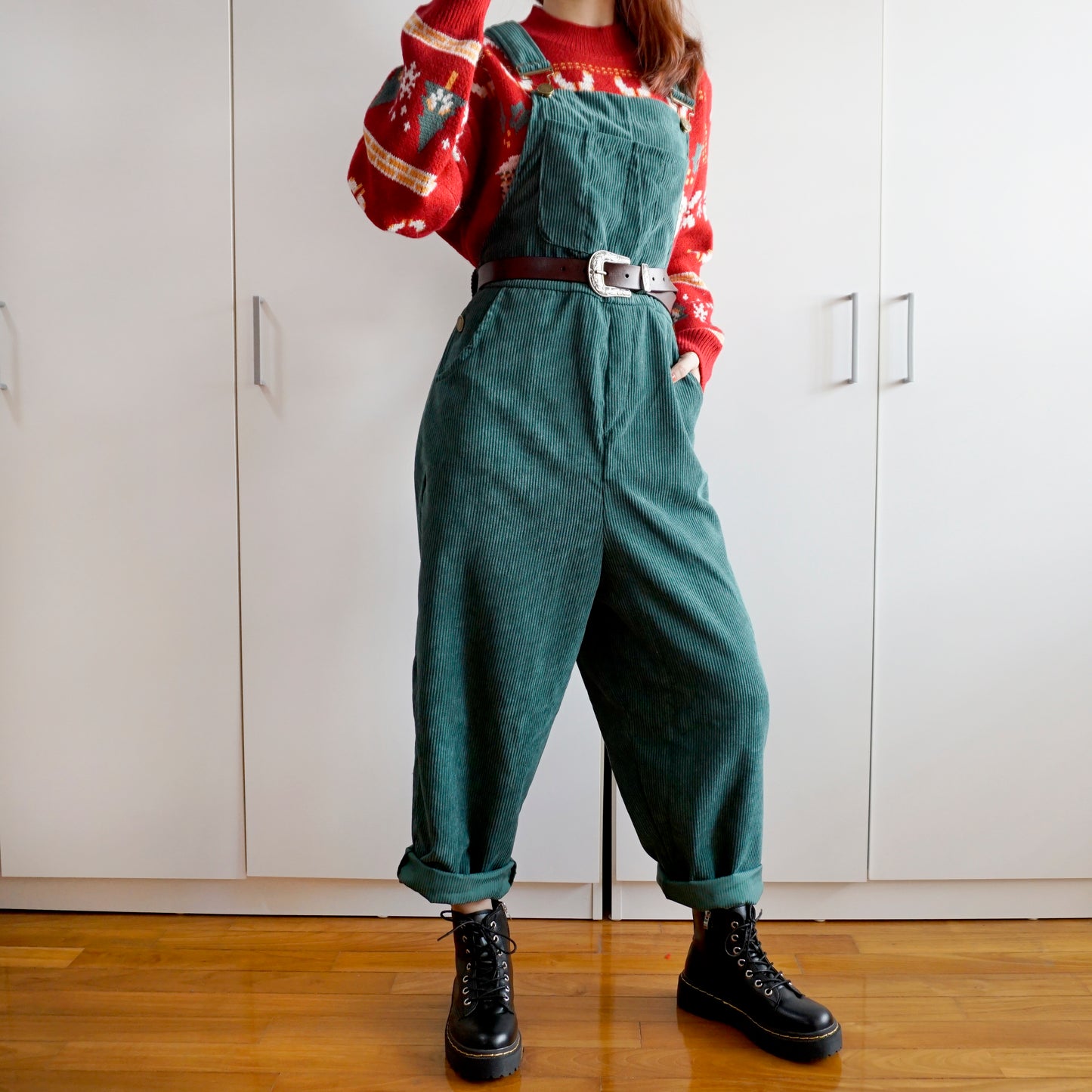 Corduroy Overalls (Forest Green)