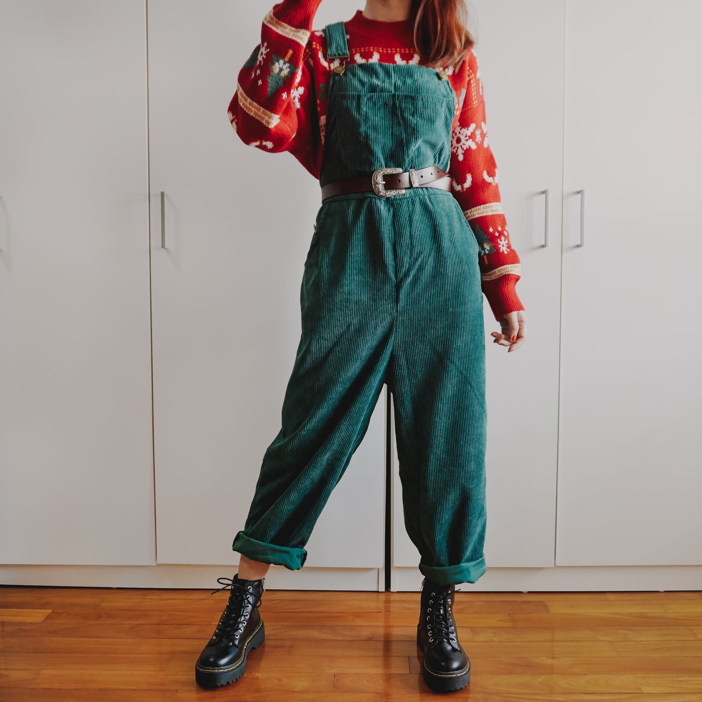 Corduroy Overalls (Forest Green)