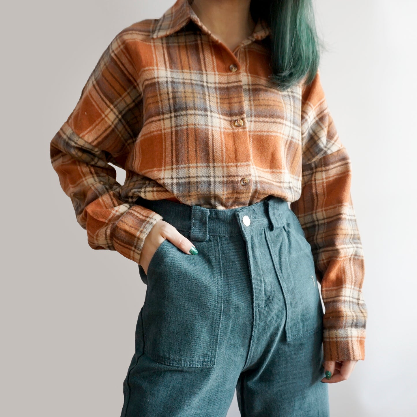 Pumpkin Spice Plaid Shirt (2 Colors)