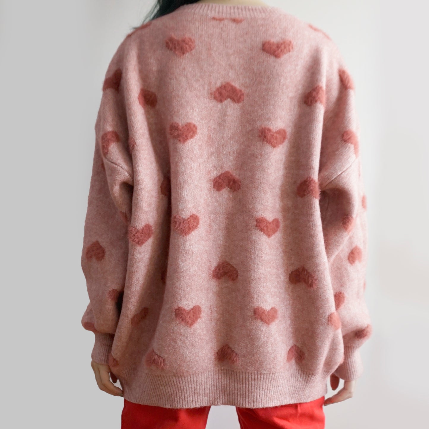 Fuzzy Hearts Sweater (4 Colors)