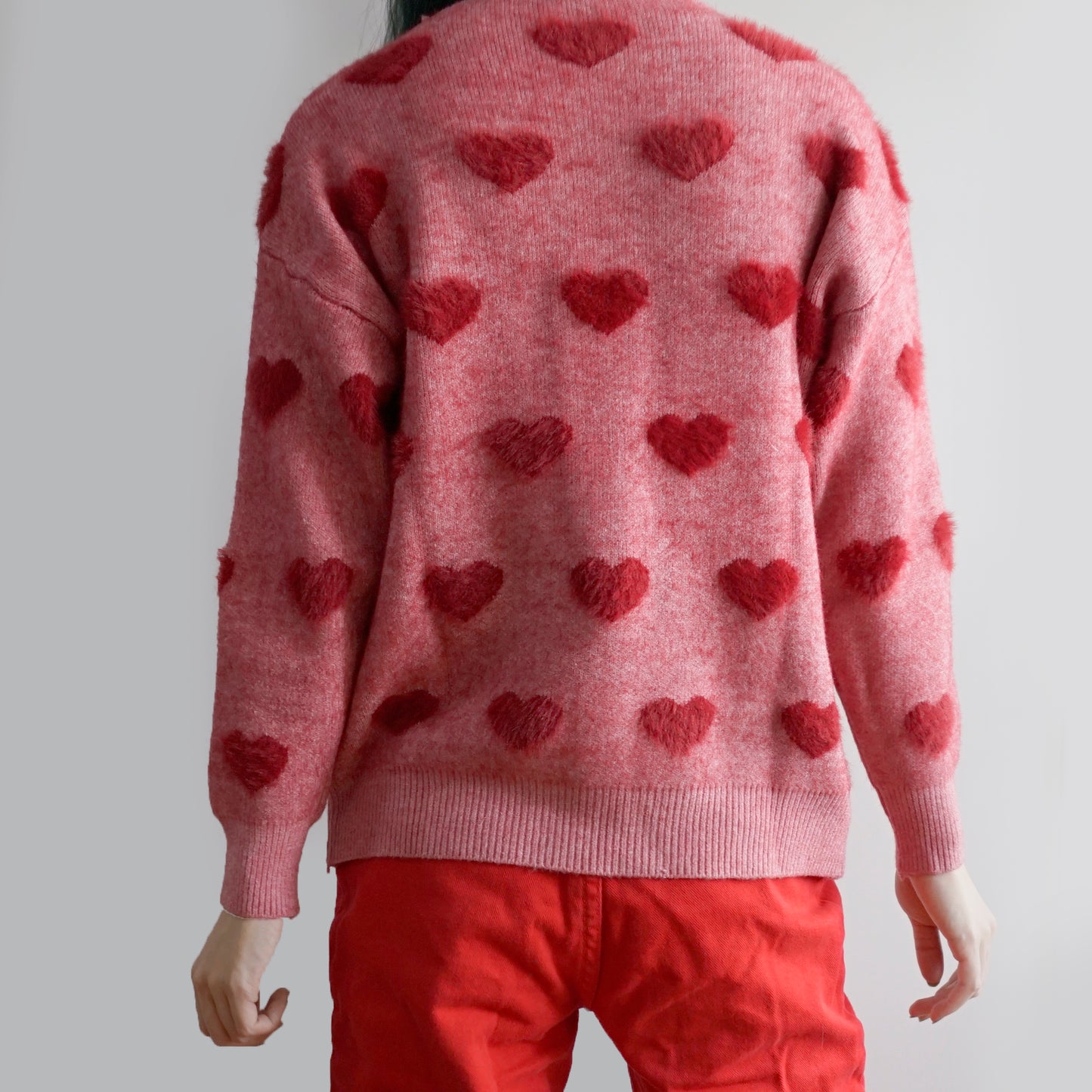 Fuzzy Hearts Sweater (4 Colors)