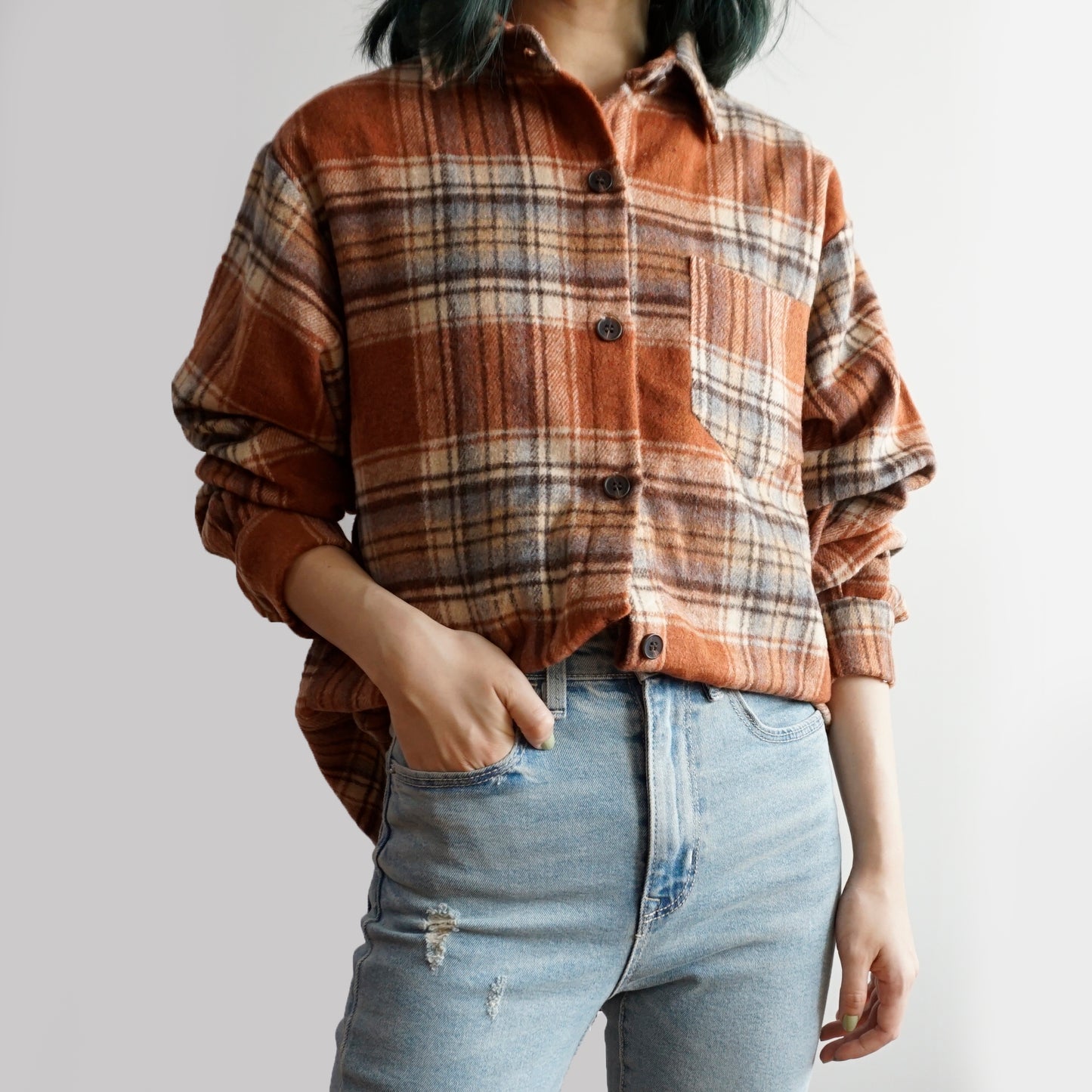 Pumpkin Spice Plaid Shirt (2 Colors)