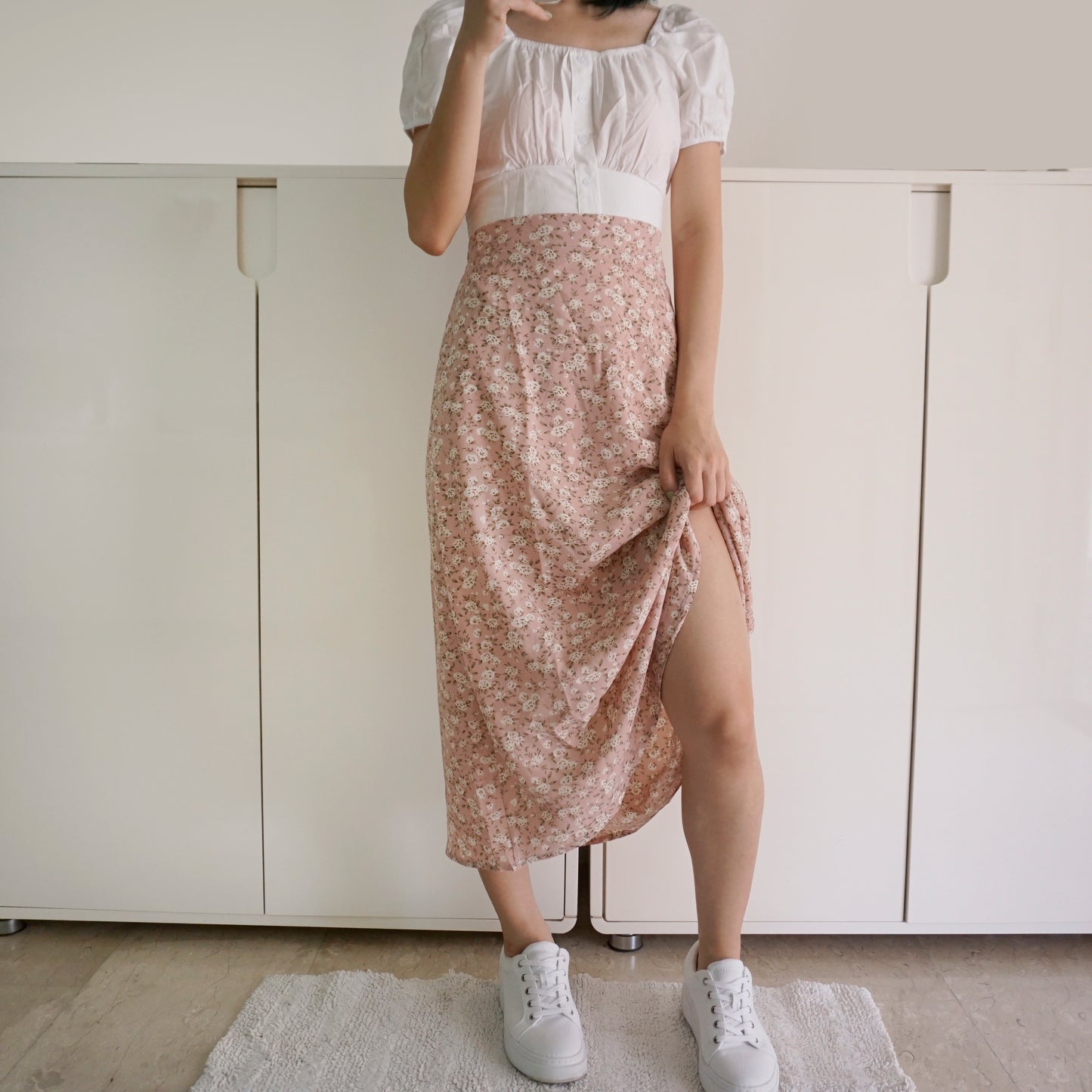 Rose Floral Midi Skirt (3 Colors)