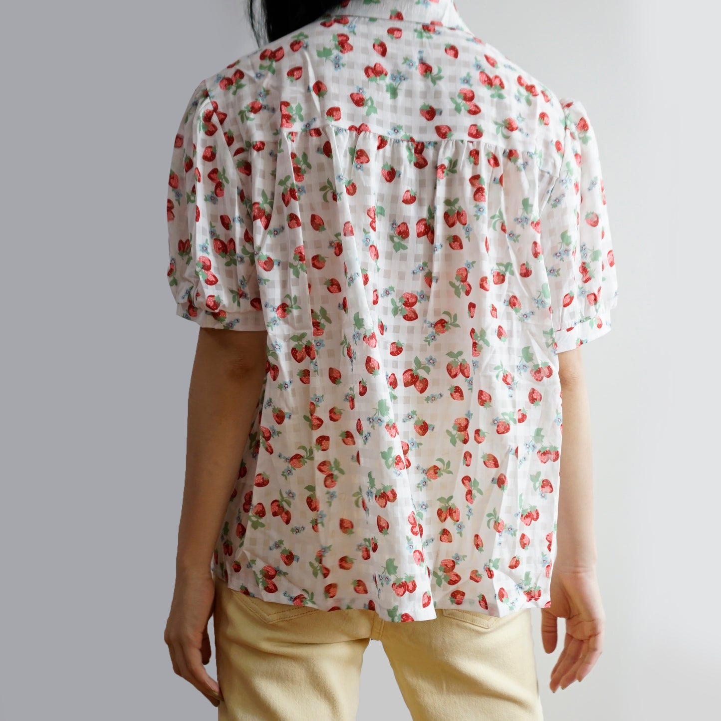Strawberry Gingham Button Up Shirt (2 Styles)