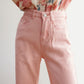 Embroidered Peach Jeans (Pink)