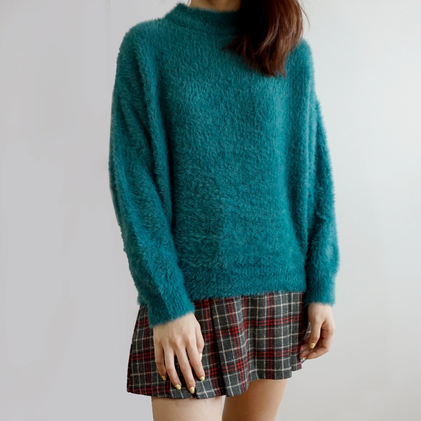 Fuzzy High Neck Sweater (6 Colors)