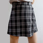 Belted Asymmetrical Plaid Skirt (3 Colors)