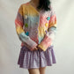 Daisy Ombre Cropped Cardigan (Pastel Rainbow)