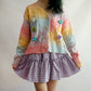 Daisy Ombre Cropped Cardigan (Pastel Rainbow)