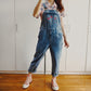 Butterfly Denim Overalls (Medium Blue)