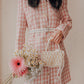Preppy Tweed Button Up Dress (Pink)