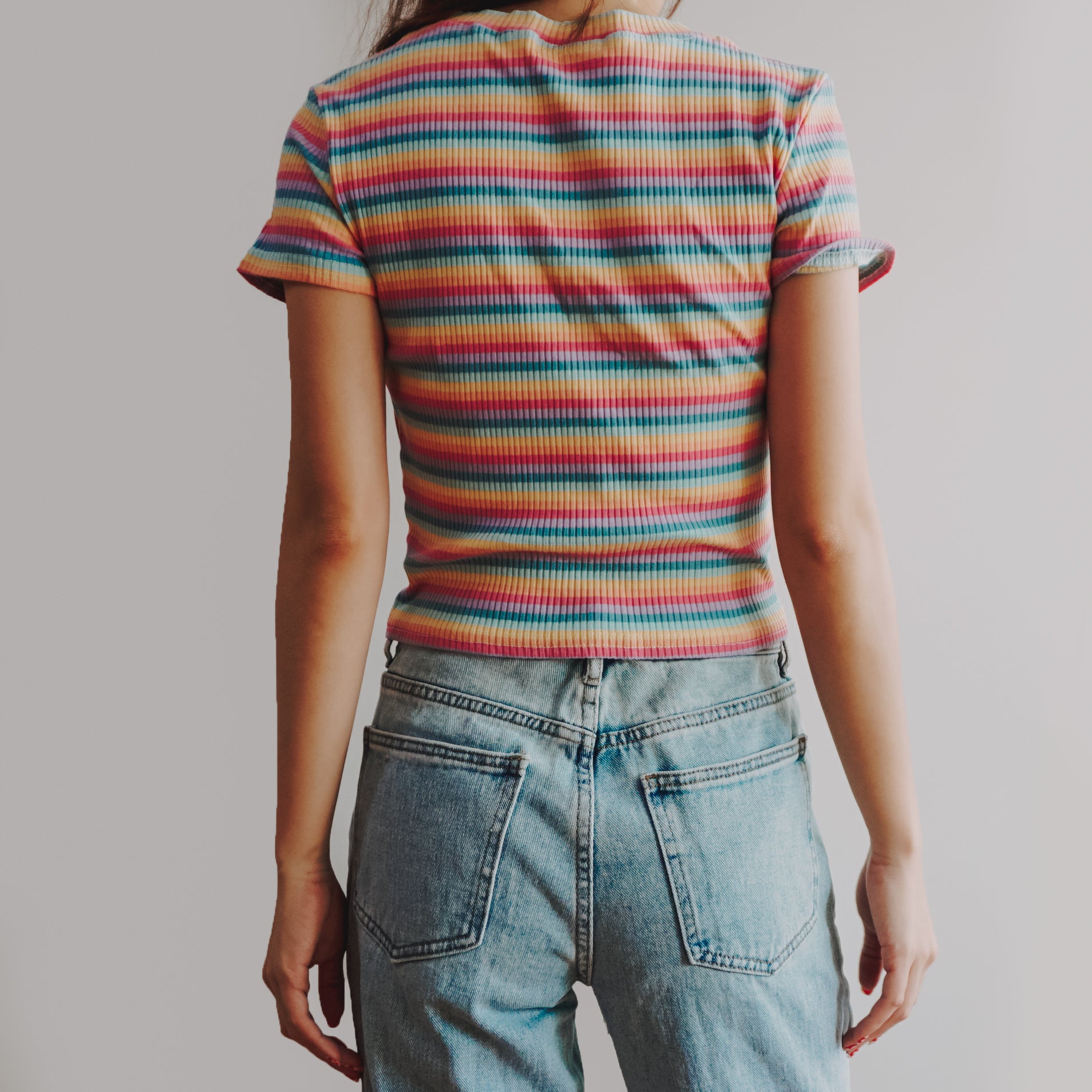 Cute rainbow cheap crop top