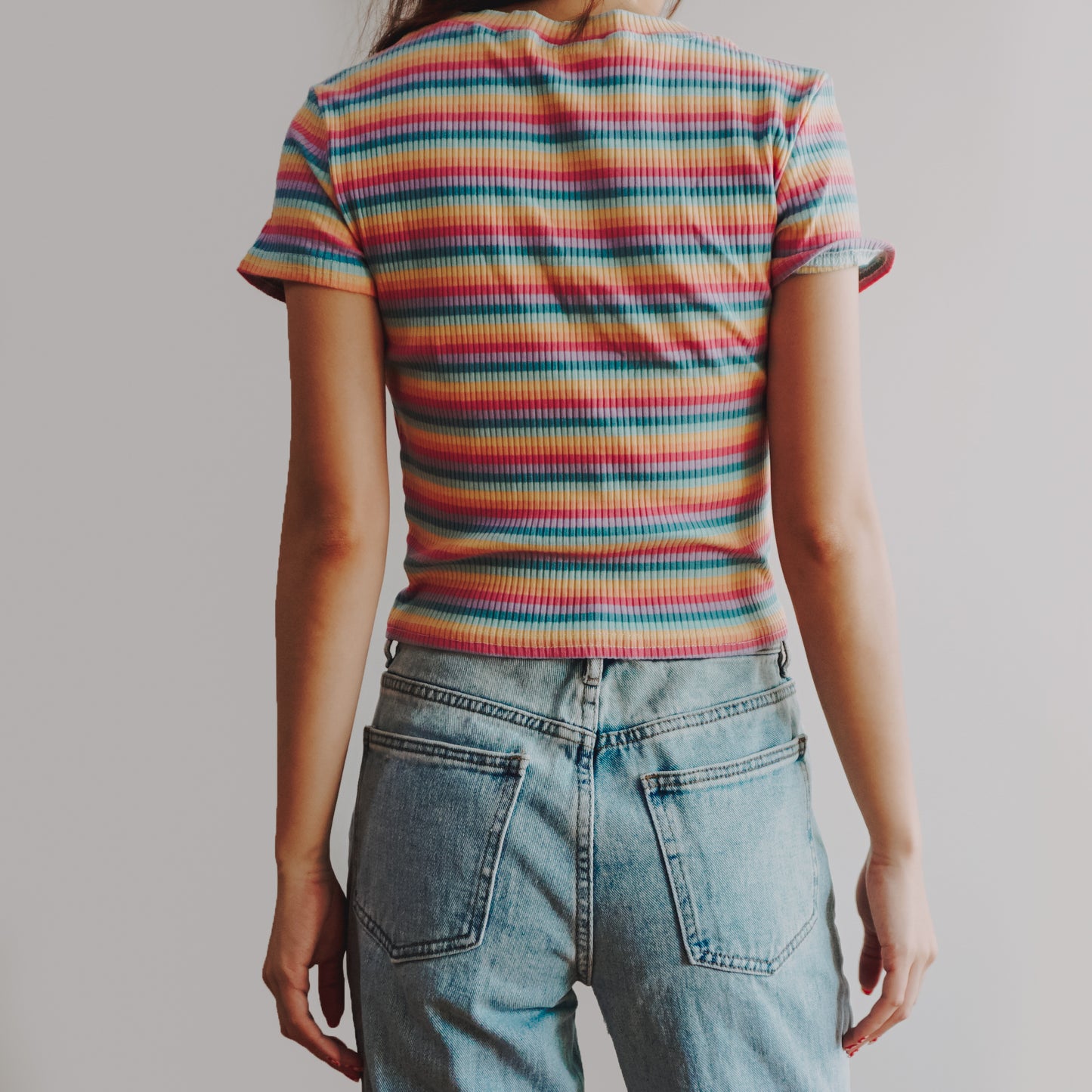 Rainbow Stripe Crop Top (4 Colors)
