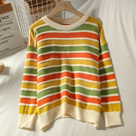 Fruity Stripe Sweater 3 Colors Megoosta Fashion