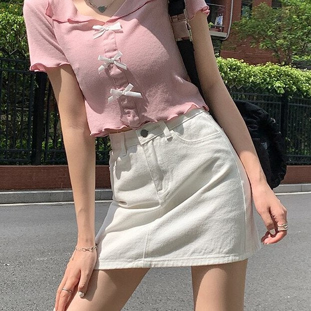 Spring Denim Mini Skirt (5 Colors)