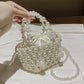 Mini Pearl Beaded Bag (White)