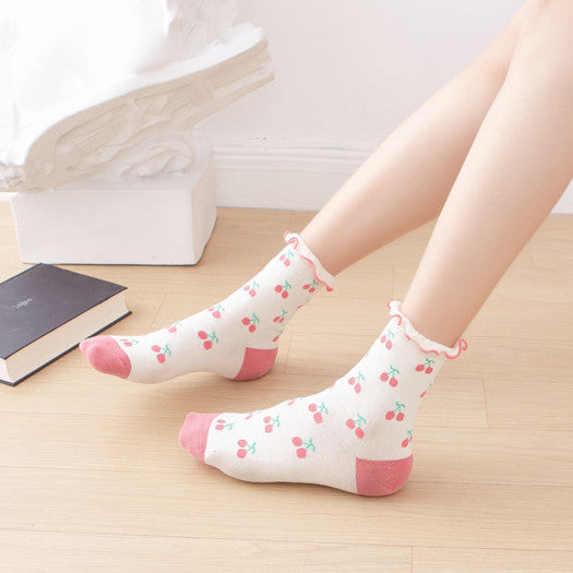 Frilly Fruit Socks (5 Colors)