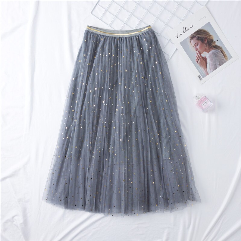 Moon & Star Tulle Midi Skirt (5 Colors)