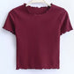Ruffle Trim Crop Top (6 Colors)