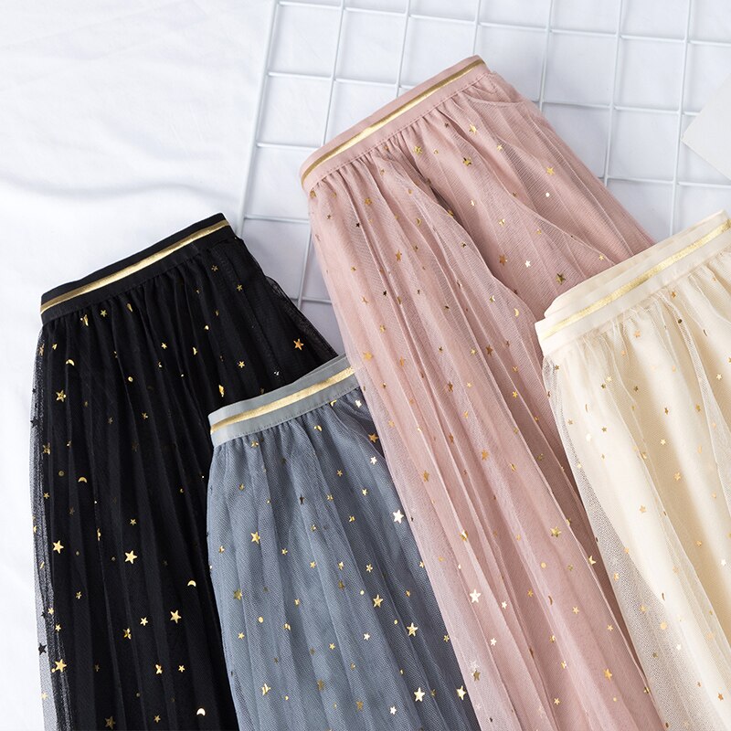 Moon & Star Tulle Midi Skirt (5 Colors)