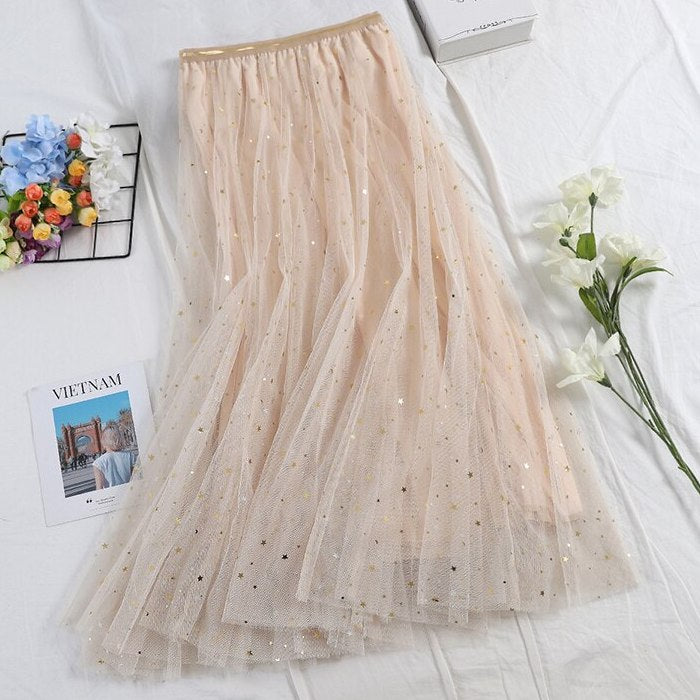 Moon & Star Tulle Midi Skirt (5 Colors)