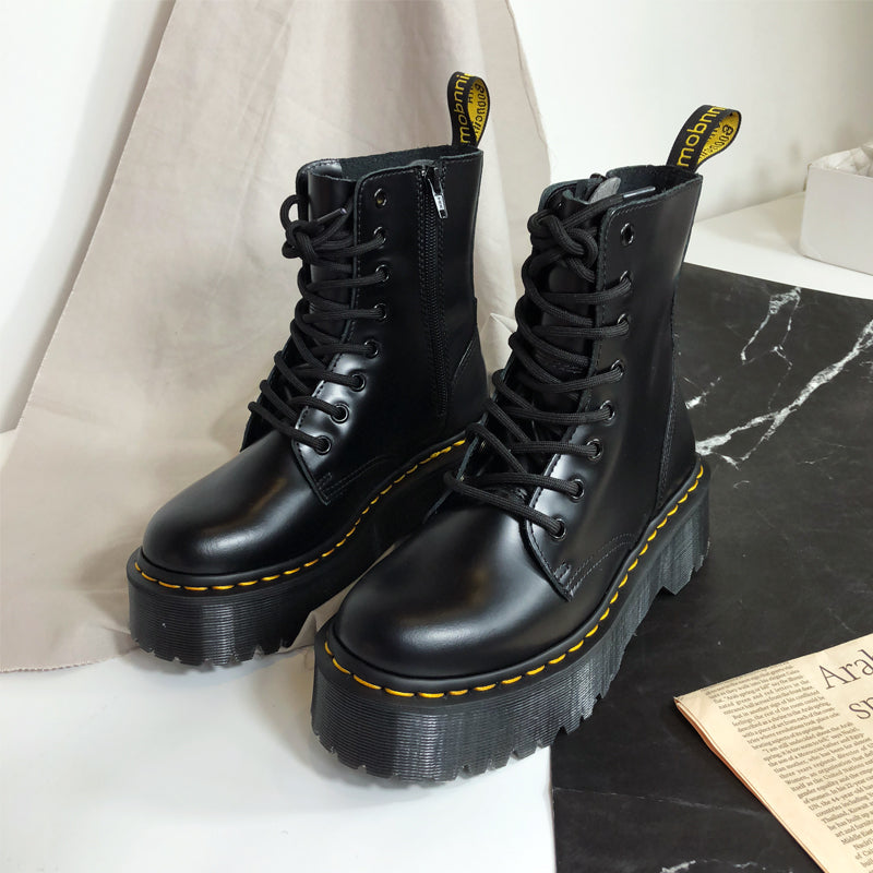 Chunky Platform Combat Boots (Black)