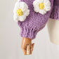 Chunky Daisy Cropped Cardigan (Purple)