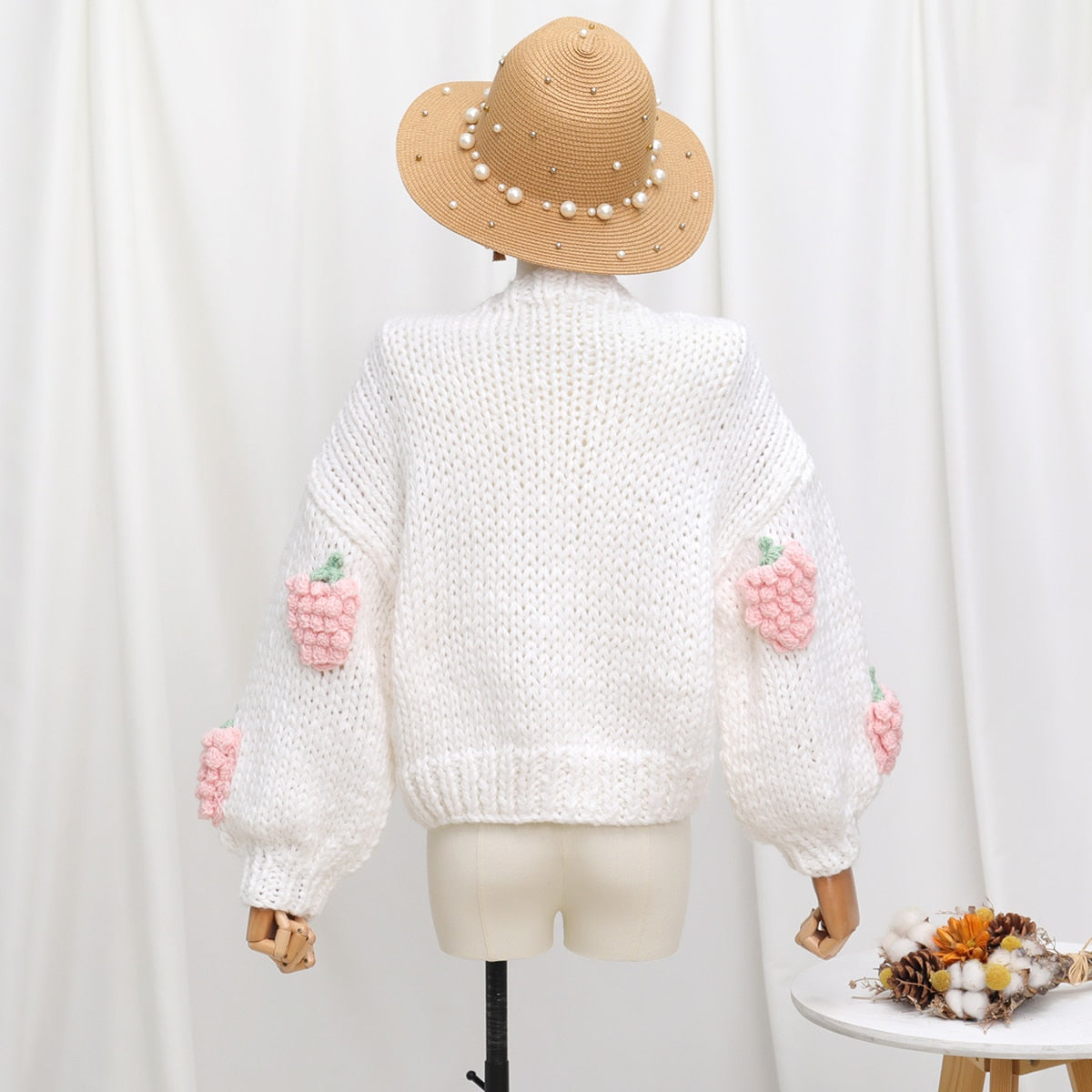 Chunky Strawberry Cropped Cardigan (2 Colors)