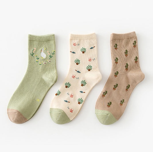 Duck Garden Sock Set (Green)