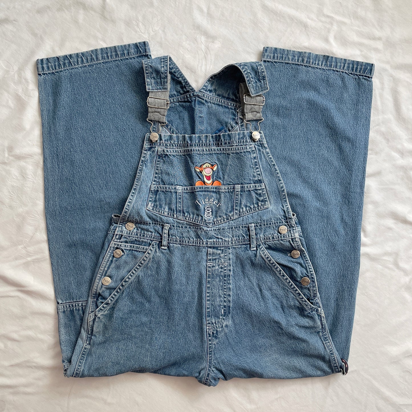 Vintage Tigger Denim Overalls (Medium Blue)