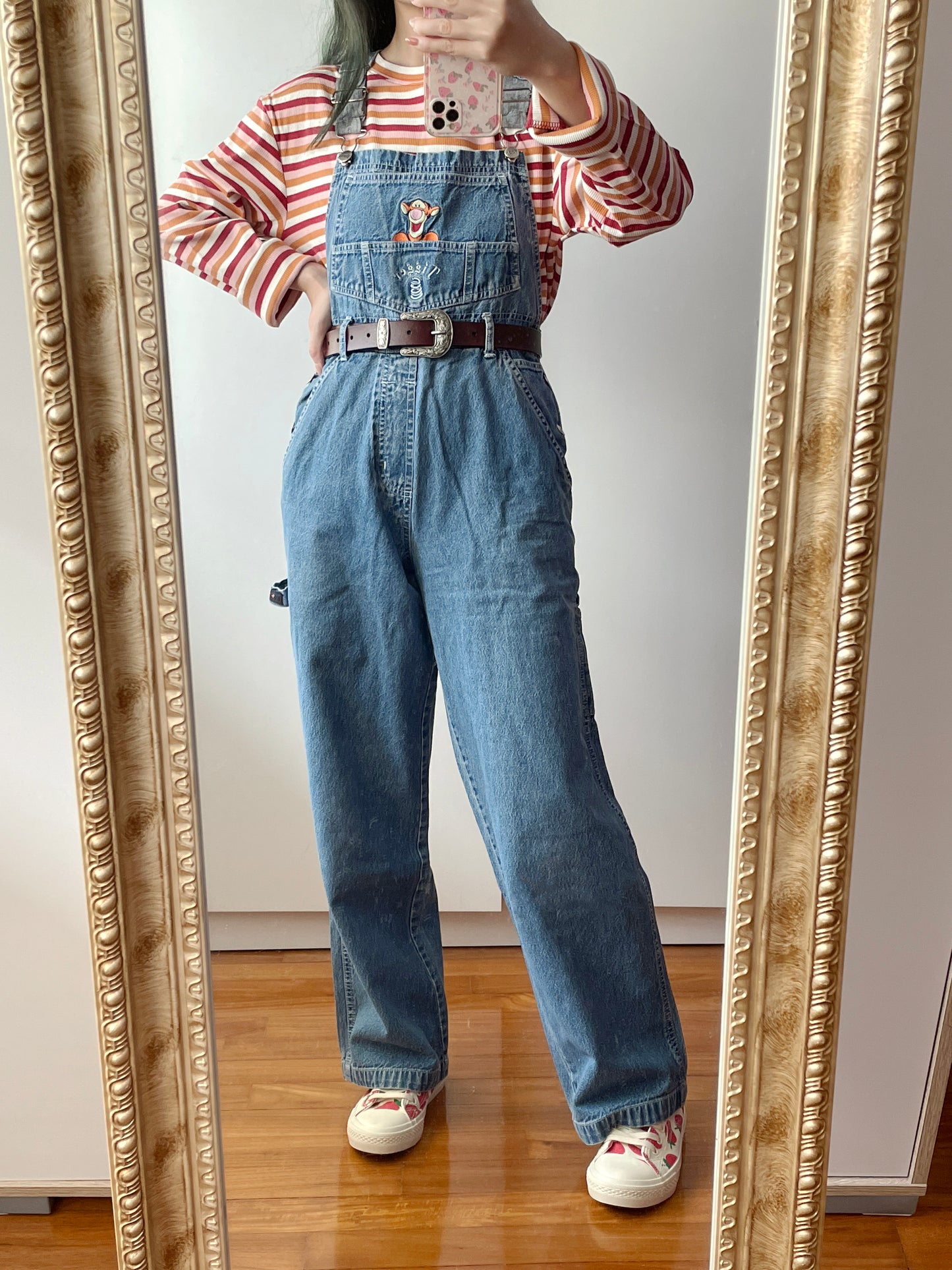 Vintage Tigger Denim Overalls (Medium Blue)