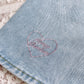 Lover Heart Embroidered Jeans (Light Denim)