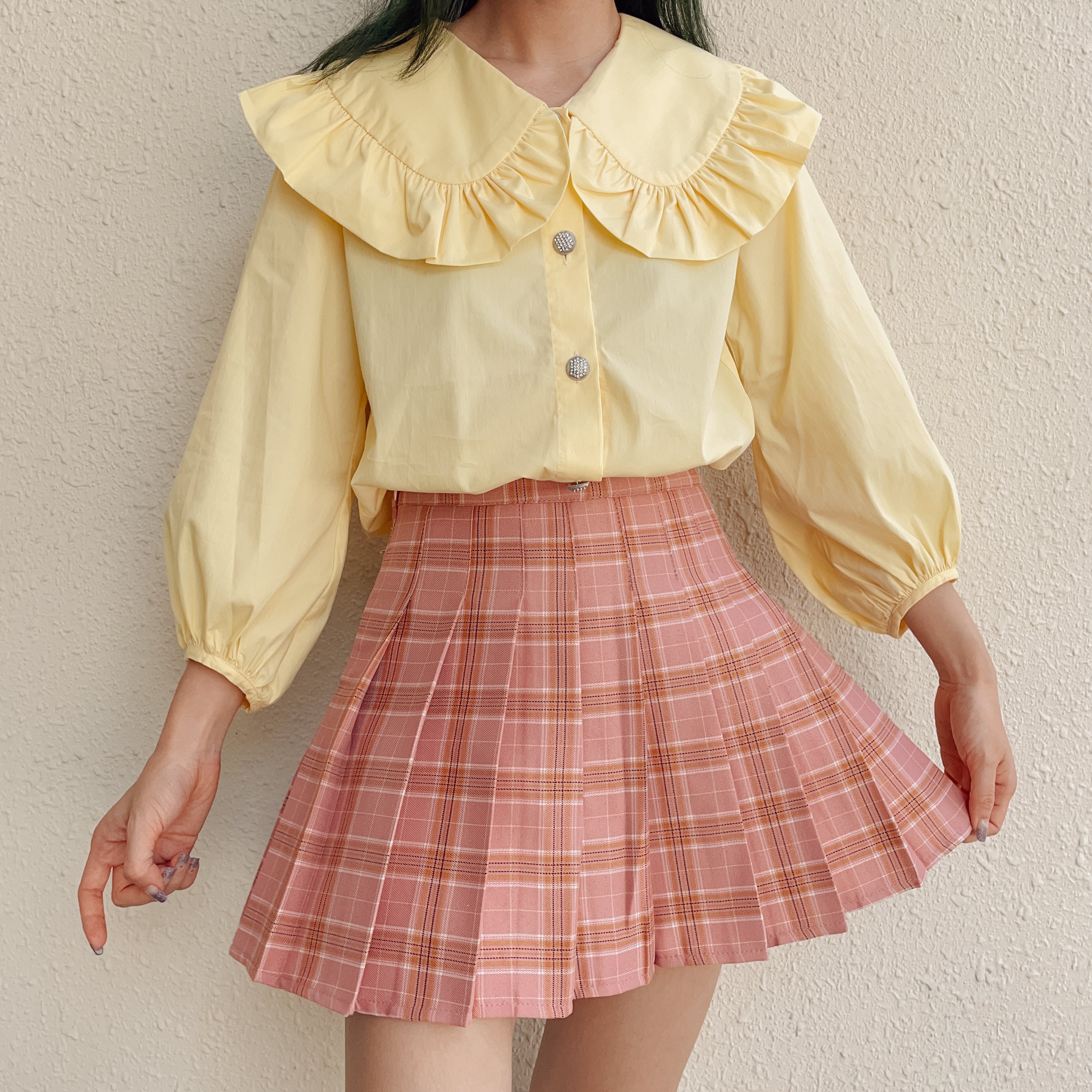 Lemon Frill Button Up Shirt (Yellow) – Megoosta Fashion