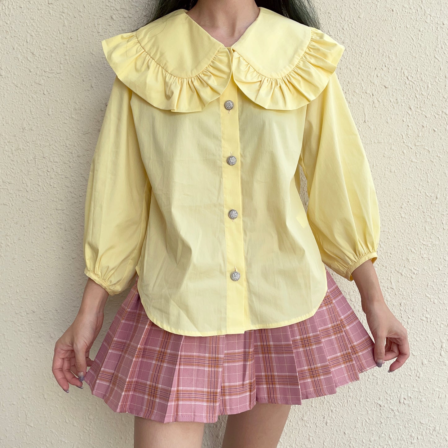 Lemon Frill Button Up Shirt (Yellow)