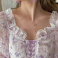 Lavender Fields Midi Dress (White/Purple)