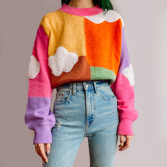 Candy Colorblock Cloud Sweater (Multicolor)
