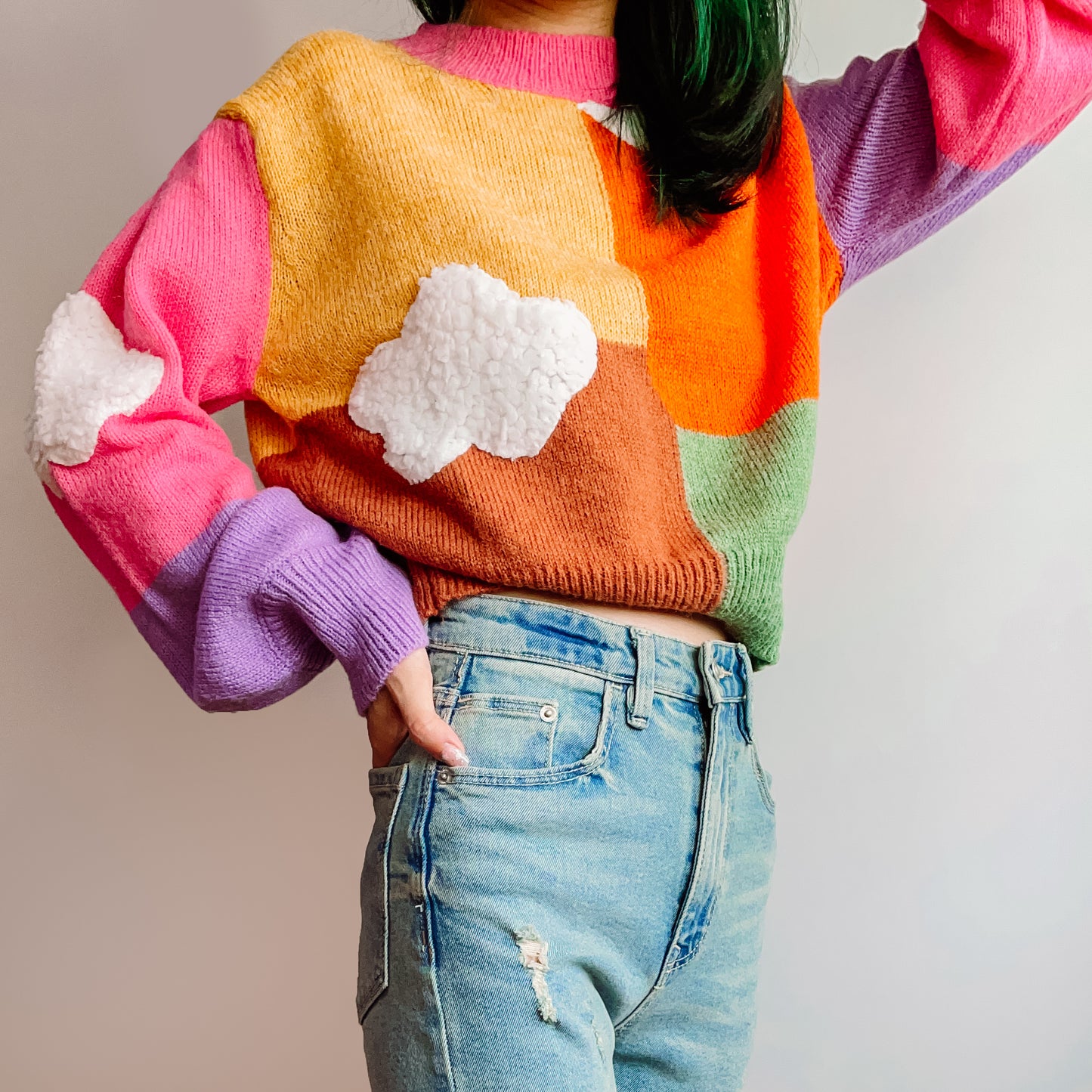 Candy Colorblock Cloud Sweater (Multicolor)