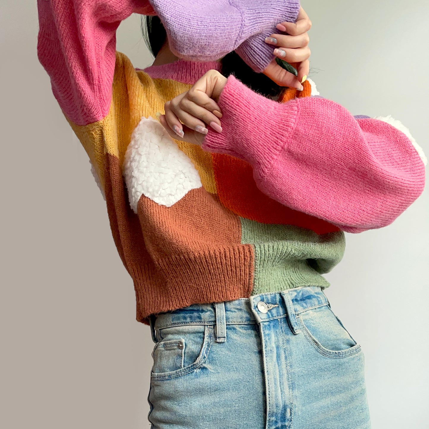 Candy Colorblock Cloud Sweater (Multicolor)