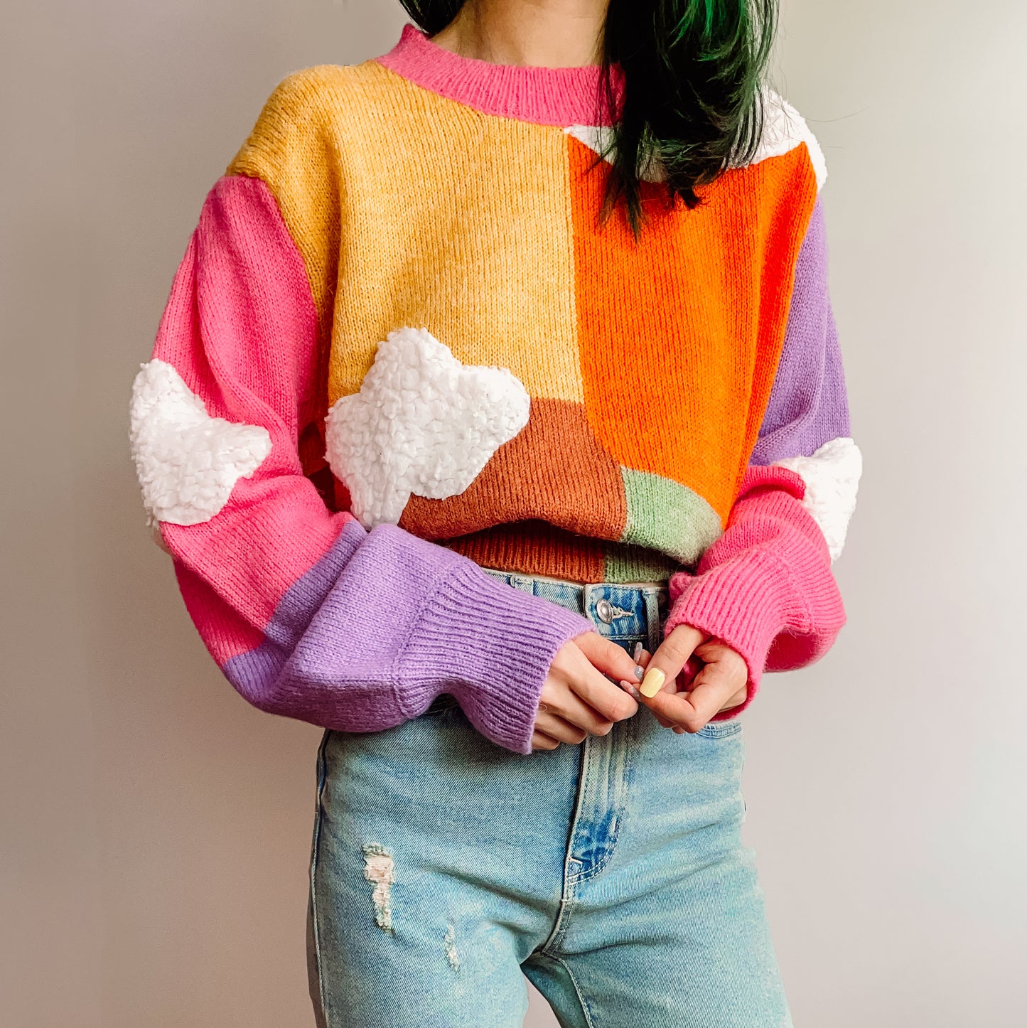 Candy Colorblock Cloud Sweater (Multicolor)