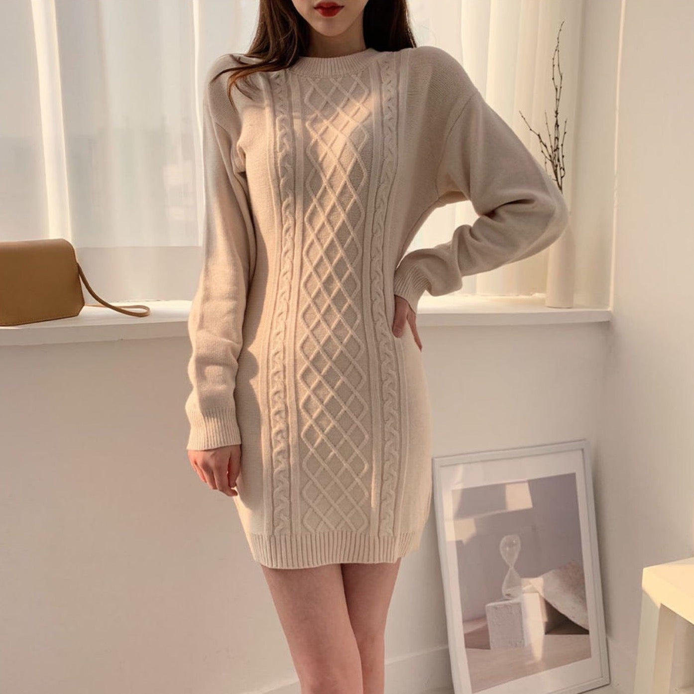 Ribbed Bodycon Mini Sweater Dress (2 Colors)