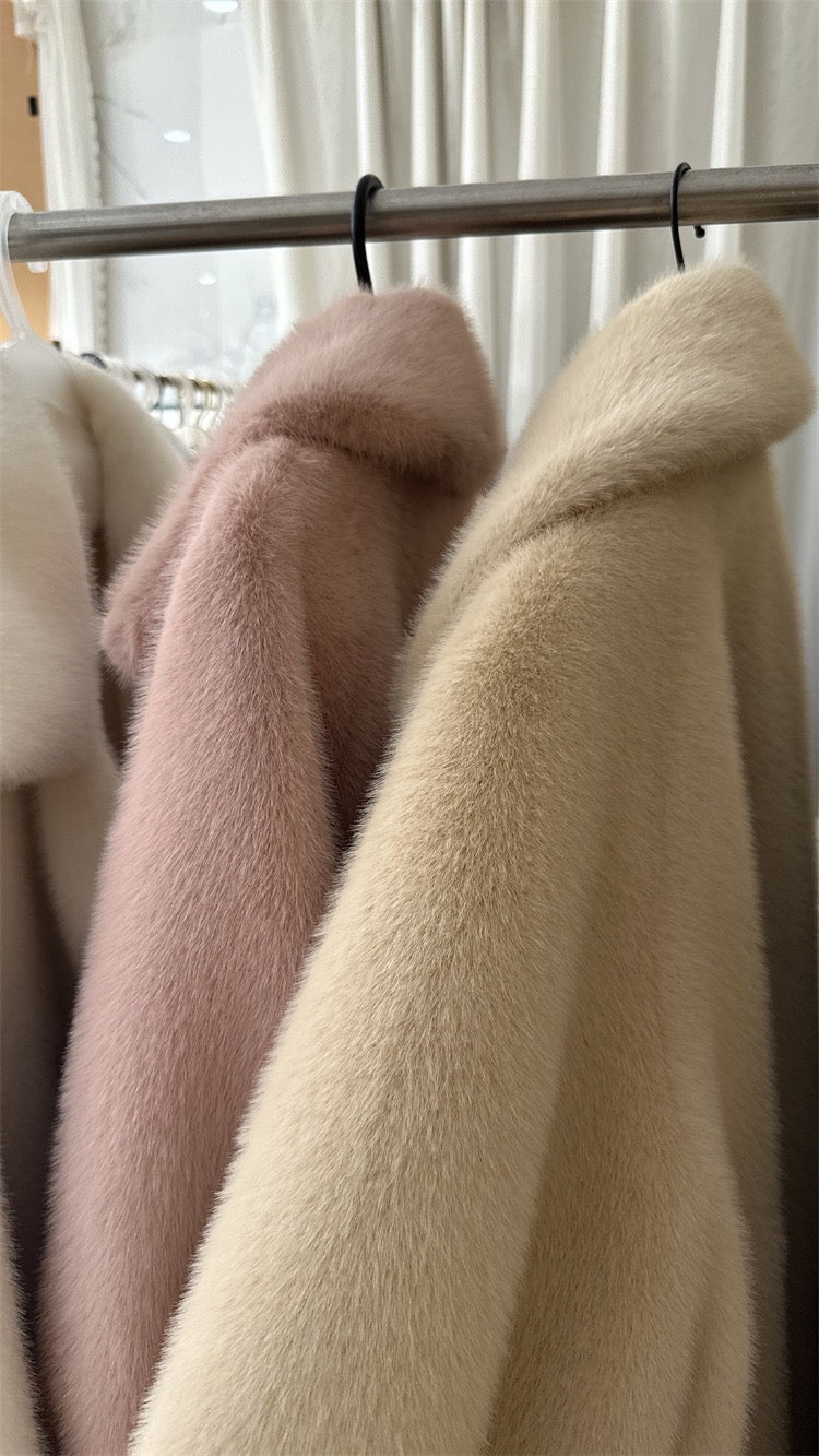 Fuzzy Double Breasted Coat (3 Colors)